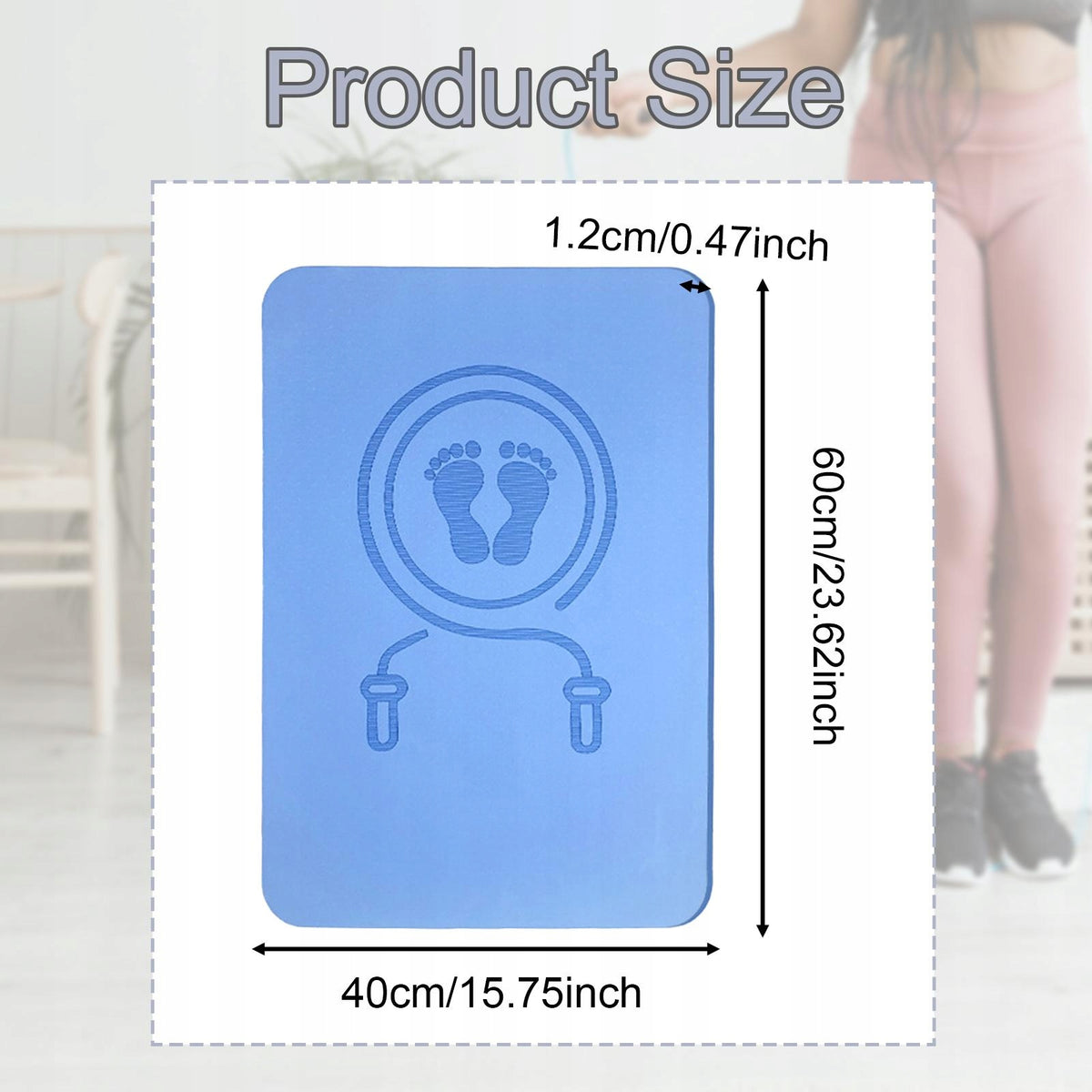 Skipping Rope Pad Cordless Jump Rope Mat Workout Mat Yoga Mat Shock Blue Packaging status original