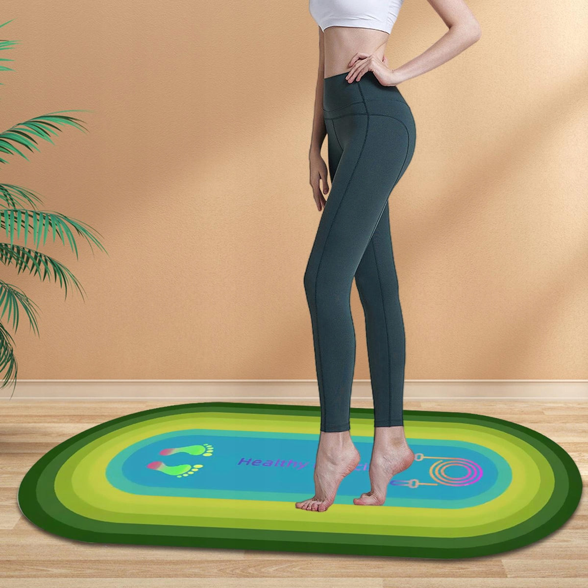 Skipping Rope Pad Exercise Mat Jump Rope Cushion Shockproof Non Slip Green