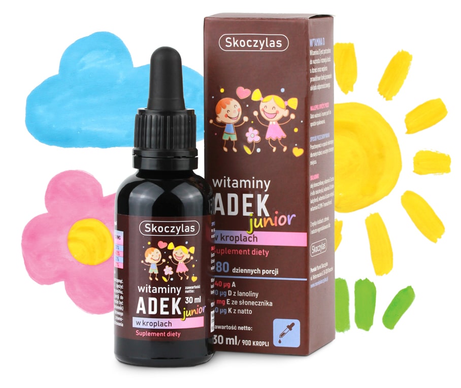 Skoczylas ADEK JUNIOR Vitamin A D3 E K2 DROPS FOR CHILDREN Manufacturer code SKC/WITADEKJR/30//