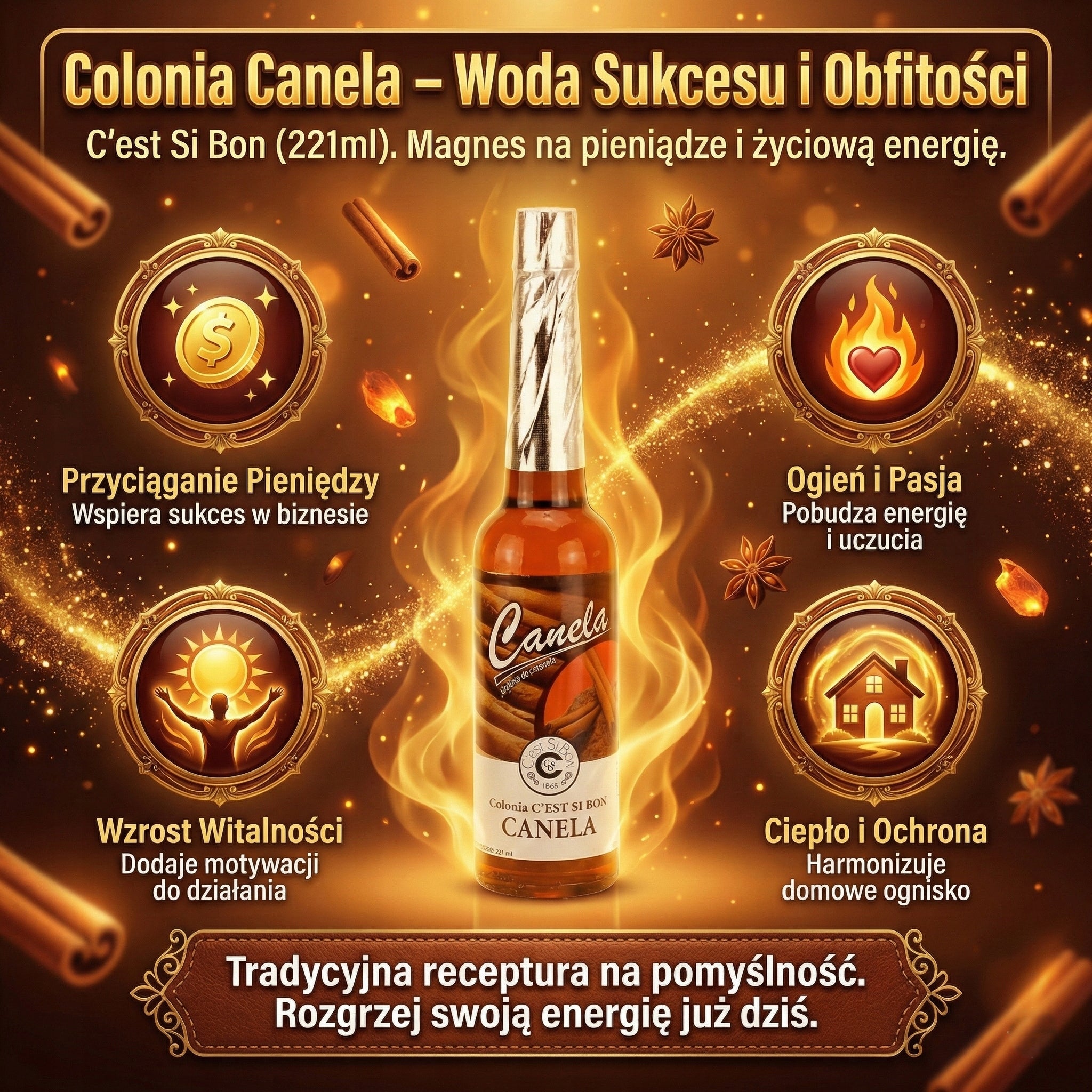 Škoricová šamanská voda 221ml - Prosperita a úspech Brand no brand