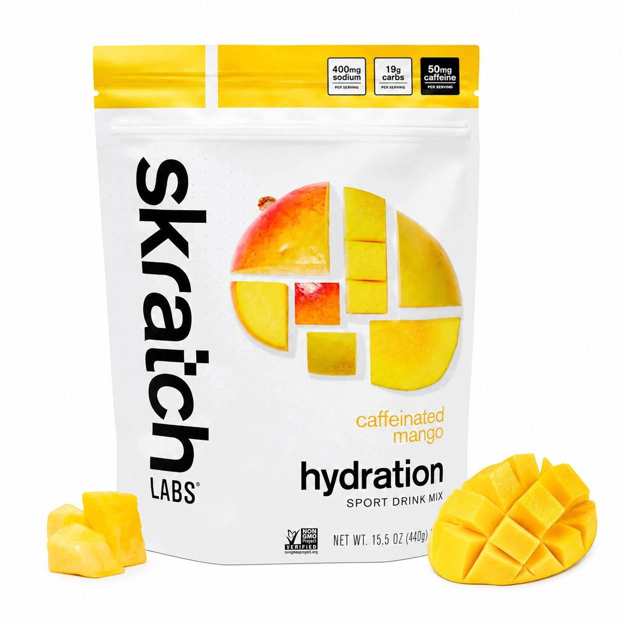 Skratch Labs Drink Mix Hydration Sport, Mango with Caffeine 440g