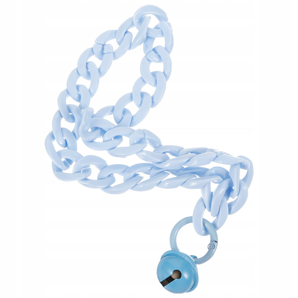 Sky-Blue Adjustable Acrylic Cat Collar with Bell for Pets