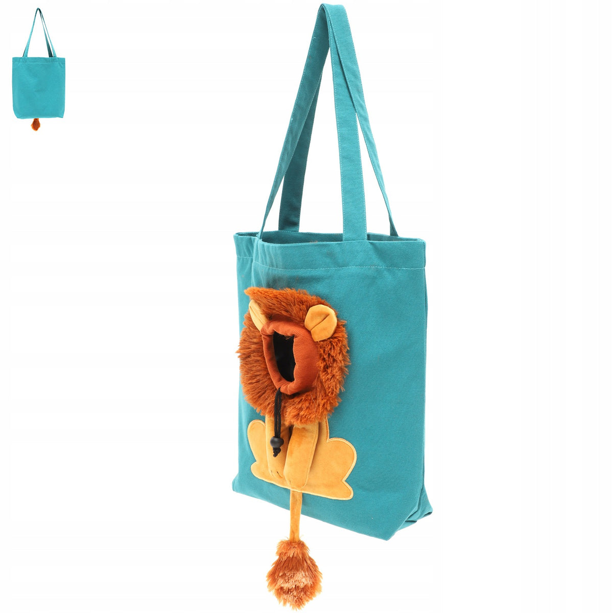 Sky-Blue Breathable Canvas Cat Carrier Shoulder Bag for Pets