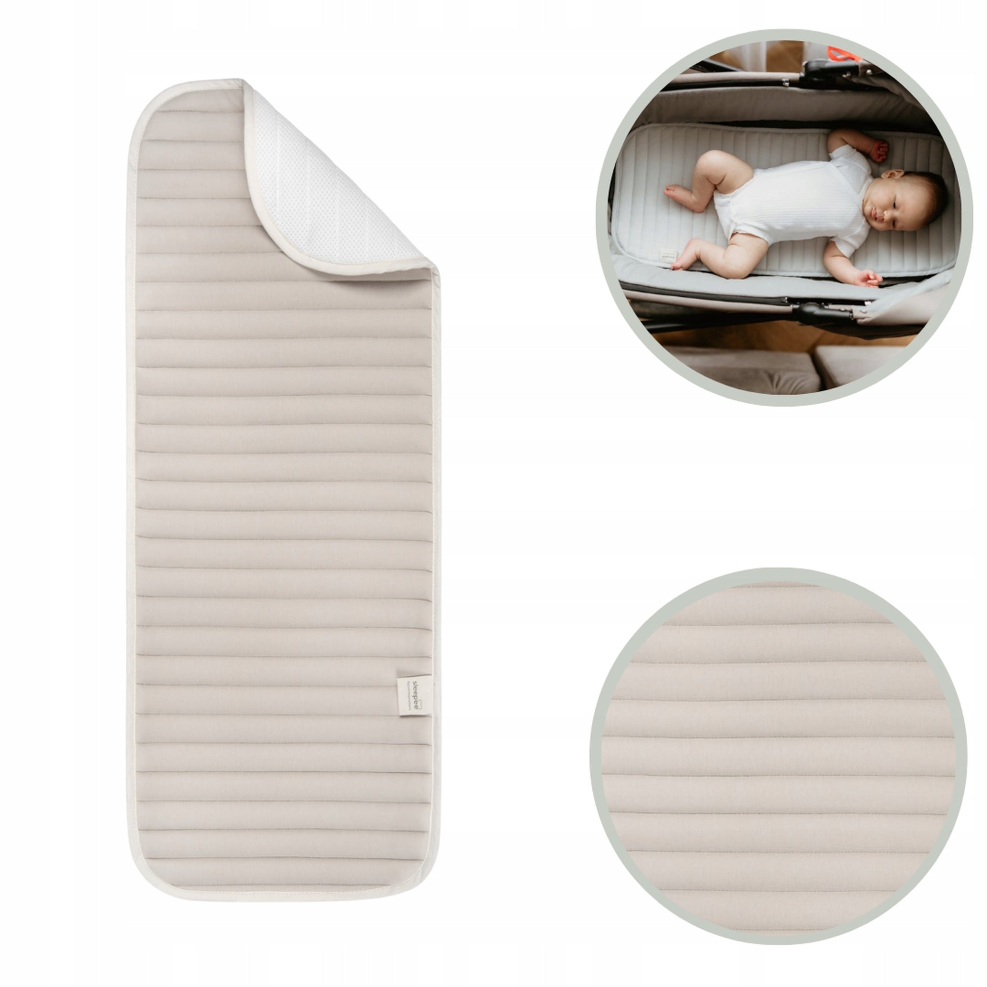 Sleepee Anti-Sweat Insert For Gondola Stroller 30 X 70 CM Sand