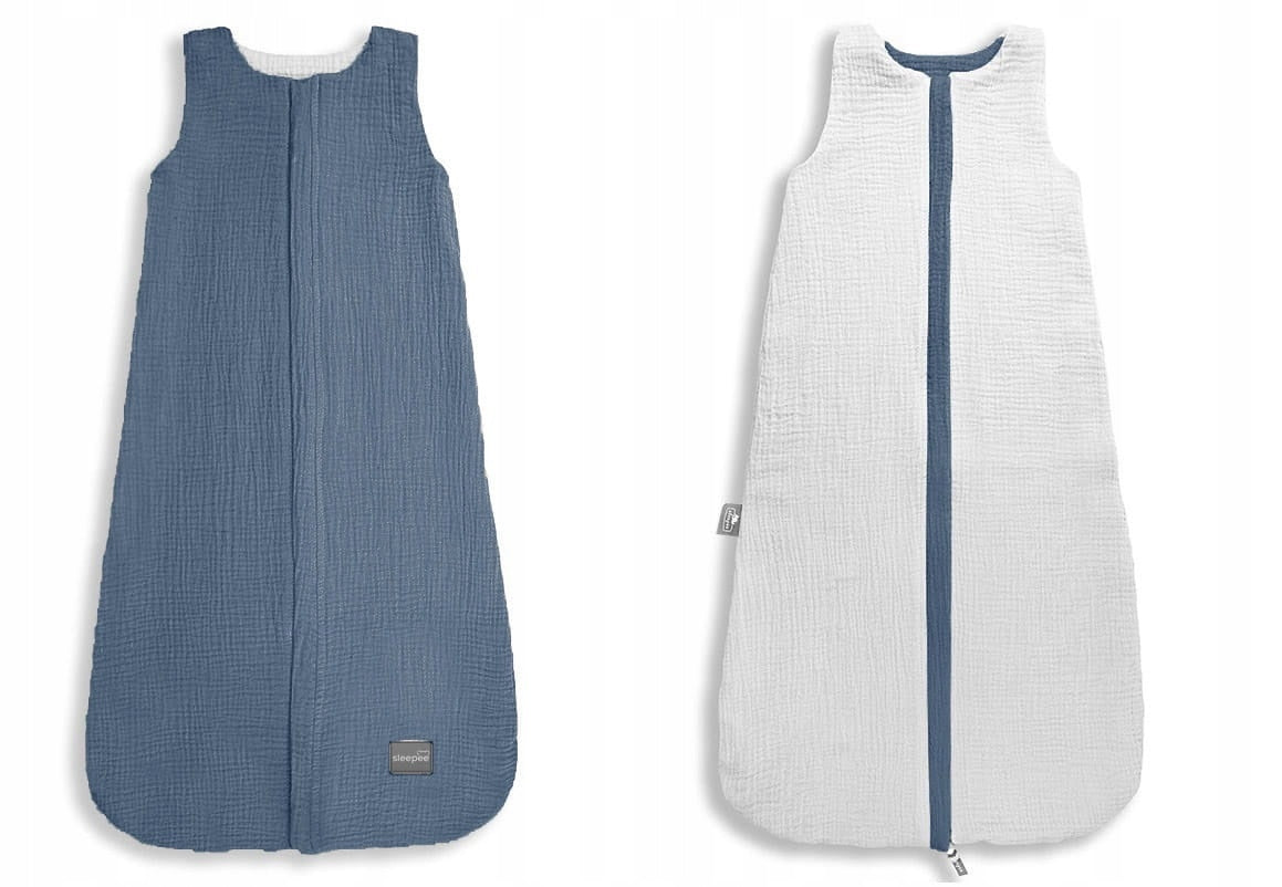 Doppelseitiger Musselin-Schlafsack, 4–24 Monate, Petrol 