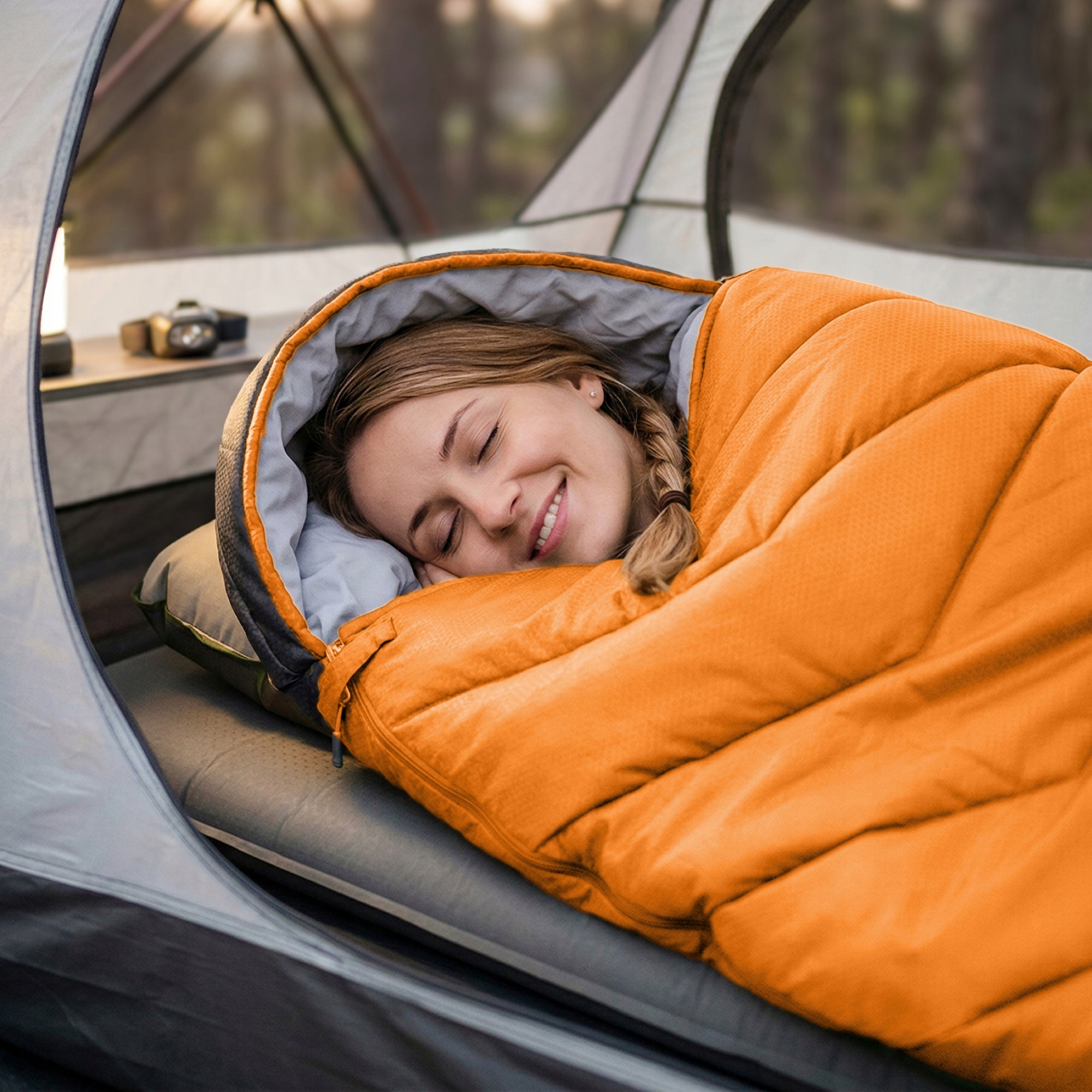 Sleeping Bag Tourist Quilt With Hood 2in1 Lightweight 950g Warm Summer Cover Packaging status original