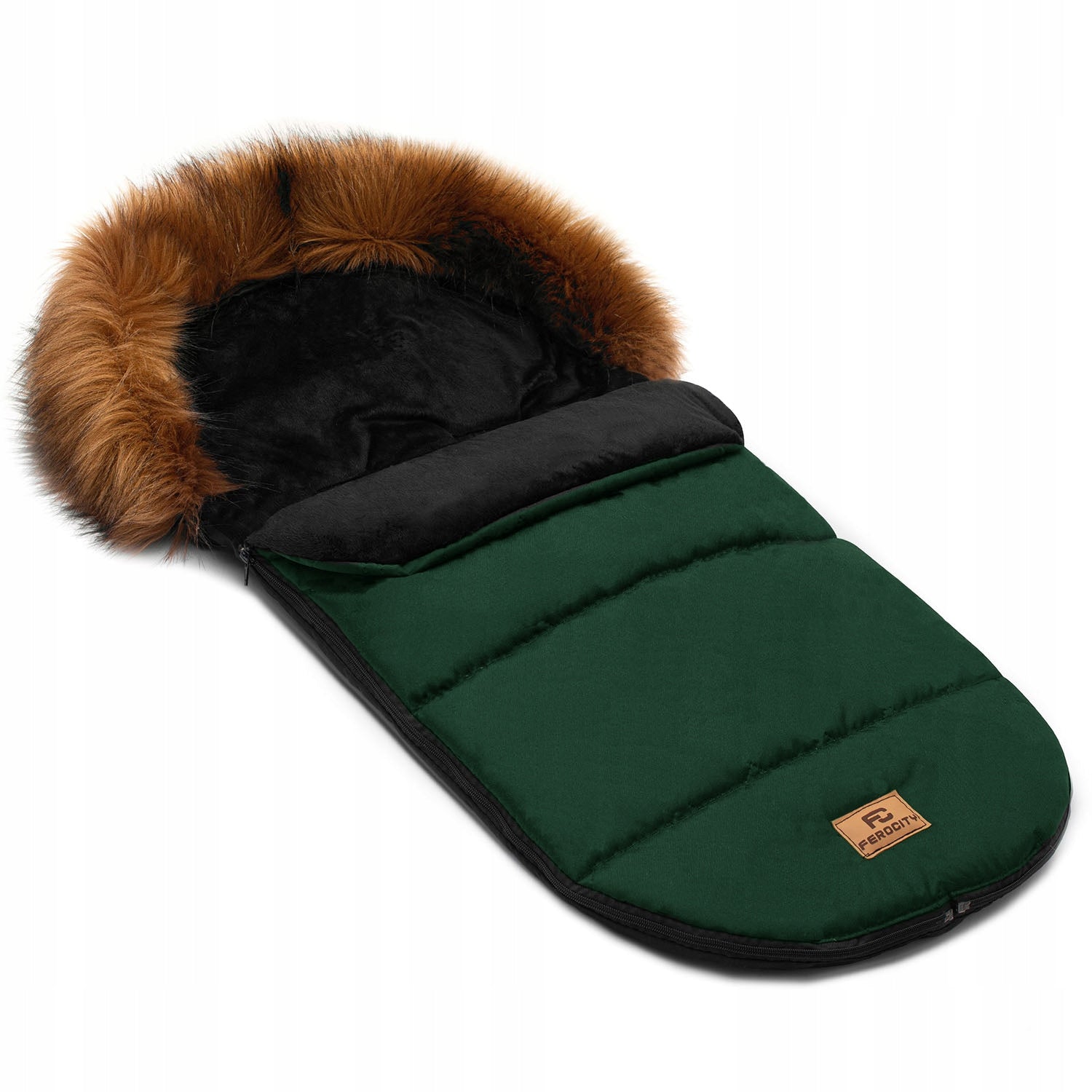 Sleeping Bag for Stroller Gondola Sled Warmed 5in1 Fur Lamb Green 85 cm