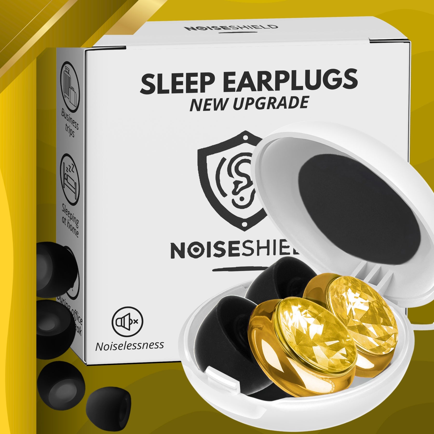 Sleeping Earplugs Silicone Stopwatches with Insole Noise Cancelling Case Packaging status original