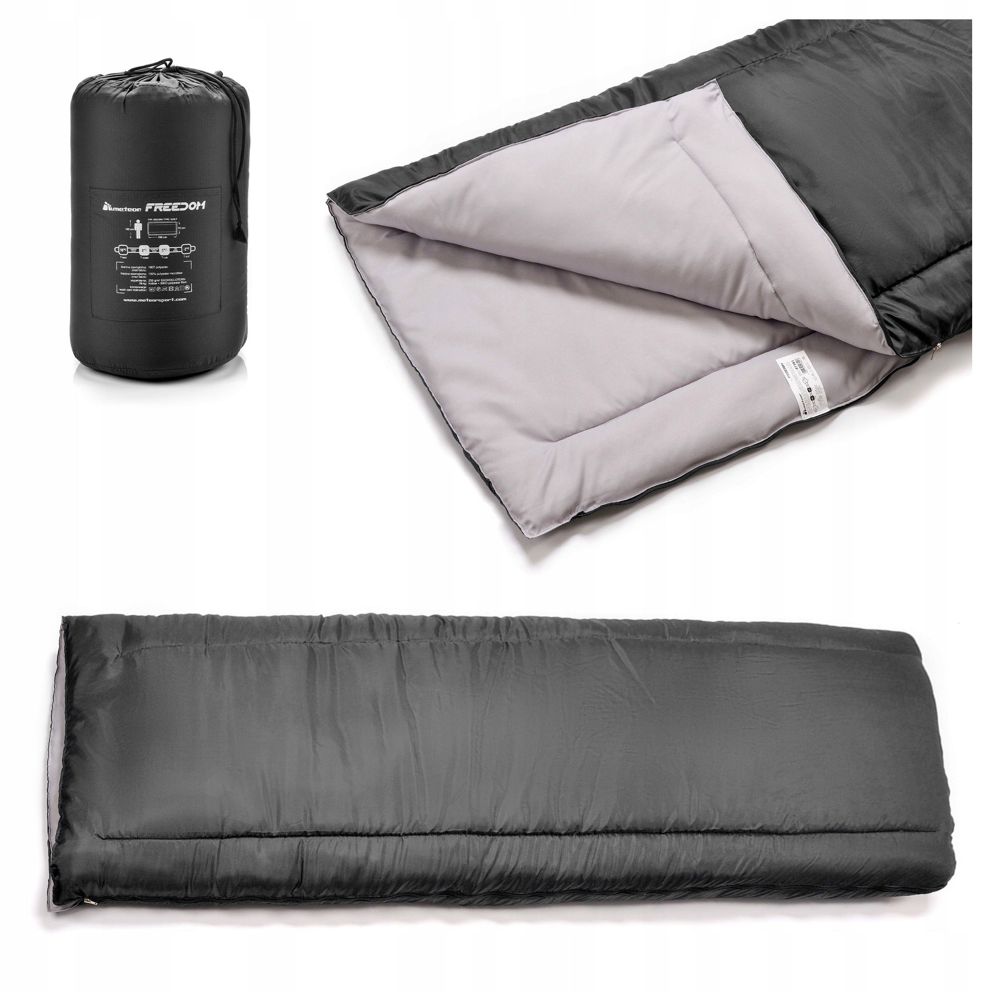 Sleeping bag Meteor Freedom 195x72 PRODUCT Polish black