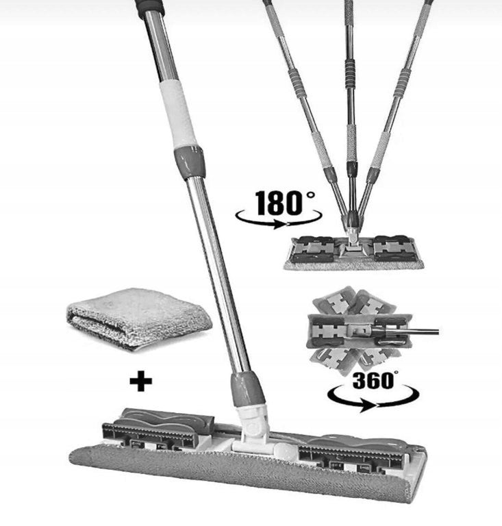 Sleepy Wipes Mop Grey Adjustable Long Flat with Terry Swivel Manufacturer code 00.00.87