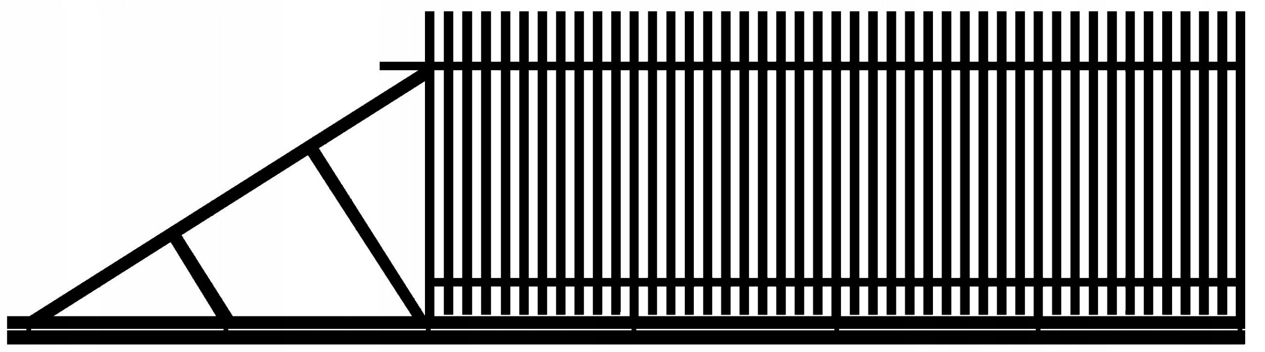 Sliding comb gate modern Zinc+Ral Mat-Met