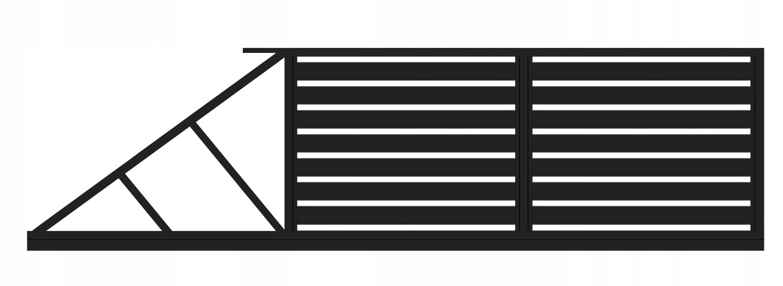 Sliding entrance gate Neptun 140 GALVANIZED + RAL Modern Mat-Met 140x20