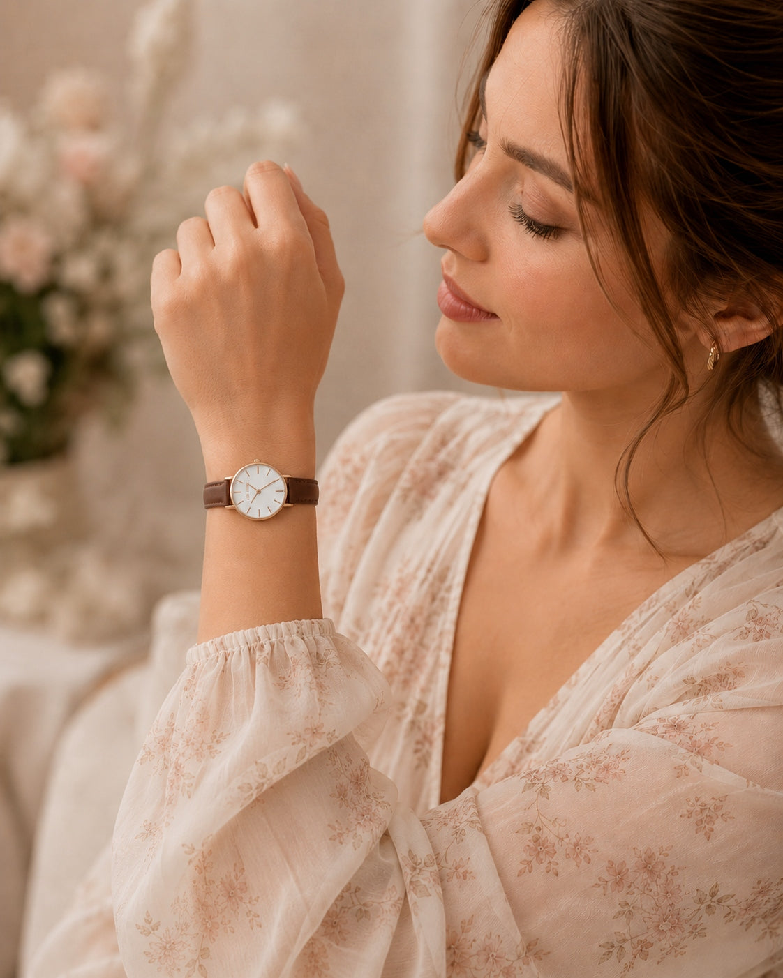 Slim and subtle women's watch Paul Lorens SALIVA genuine leather +ENGRAVING Brand Paul Lorens