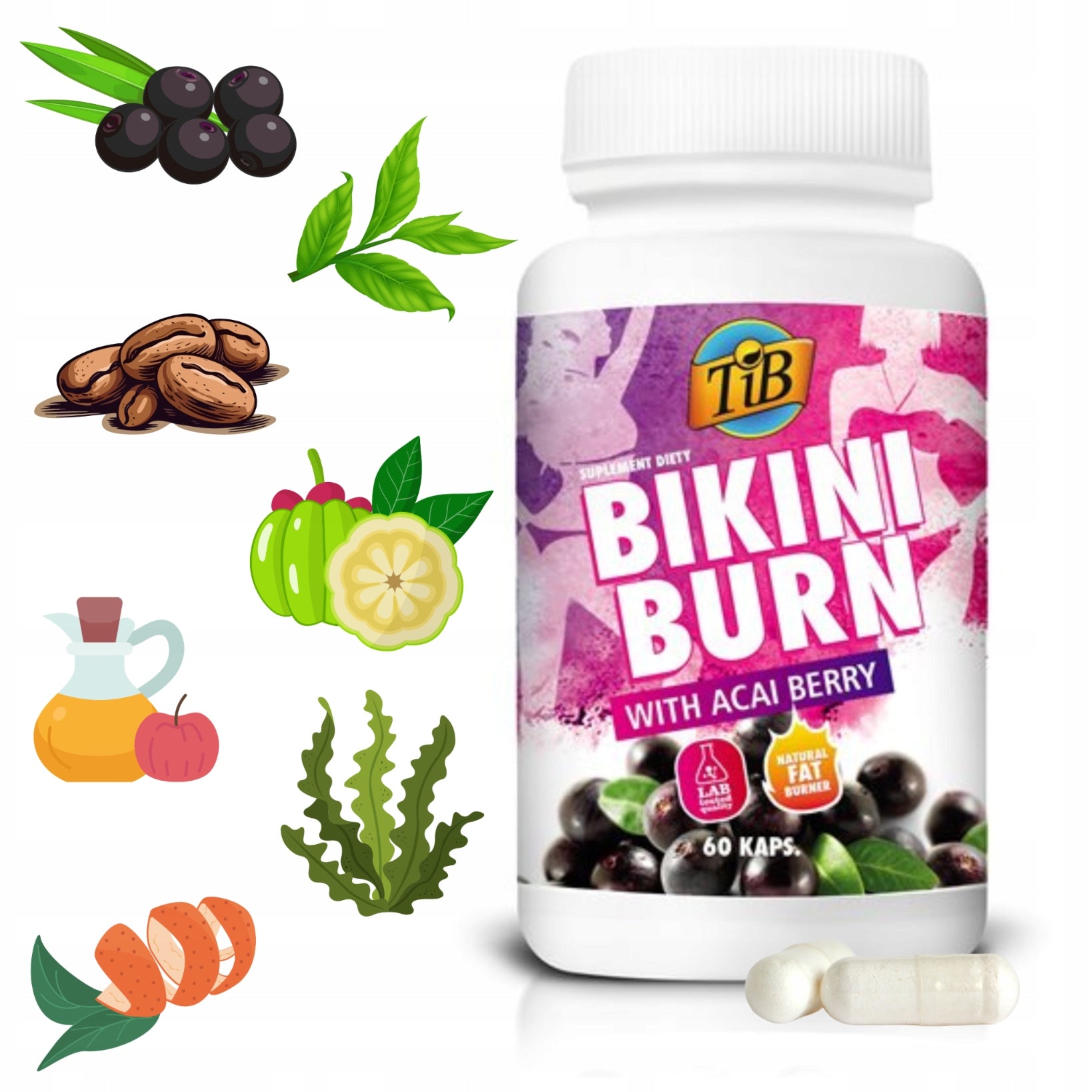 Slimming Capsules for Women Safe Fat Burner BIKINI BURN Expiration date at least 3 months from the date of purchase