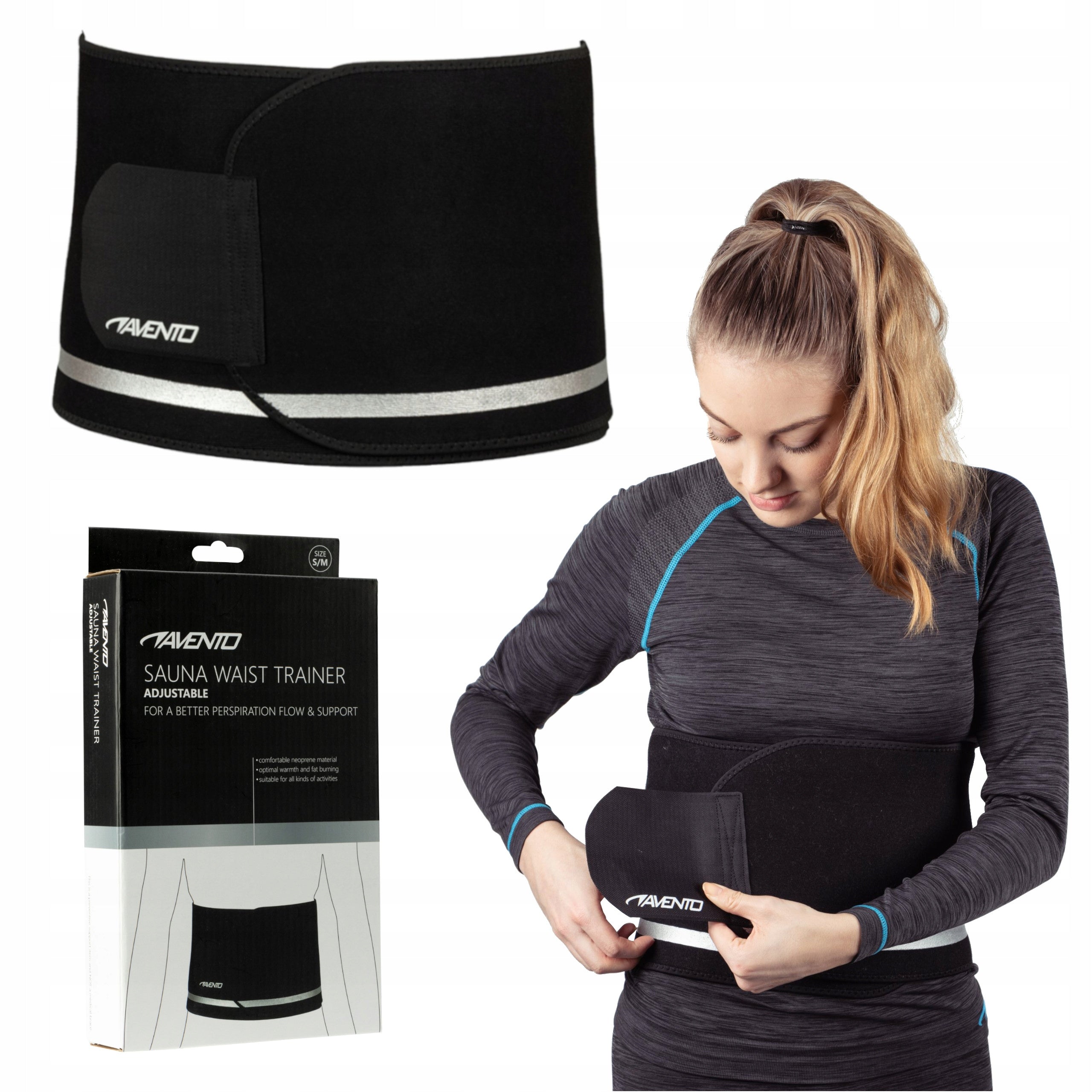 Slimming neoprene belt slimming belly wide AVENTO L/XL