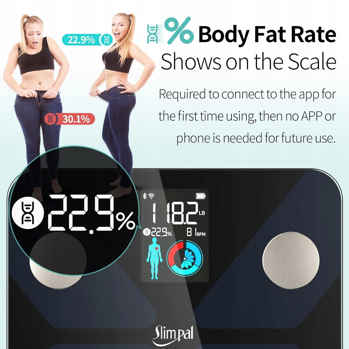 Slimpal Body Fat Measuring Scale with Large SMART Display Brand no brand