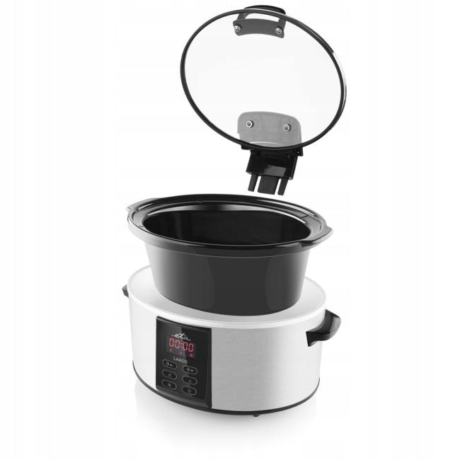 Slow Cooker Ceramic Pot INOX LCD Bowl 6L 245W Programmer Brand ETA