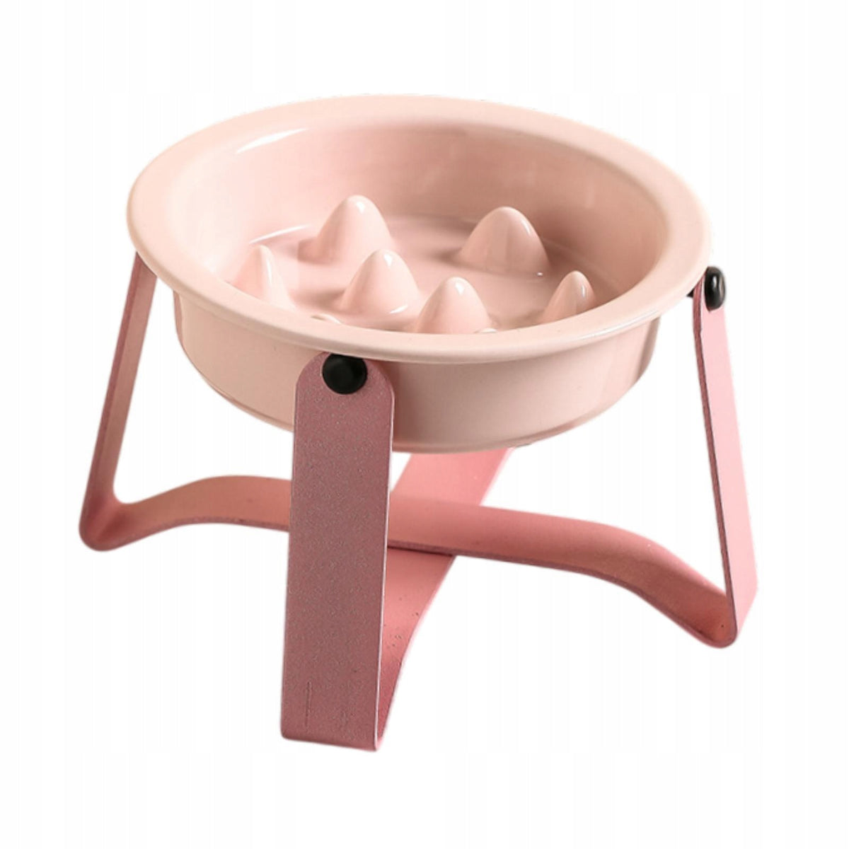 Slow Feeder Cat Bowl Interactive Cat Toy Easy Cleaning Simple Portable pink