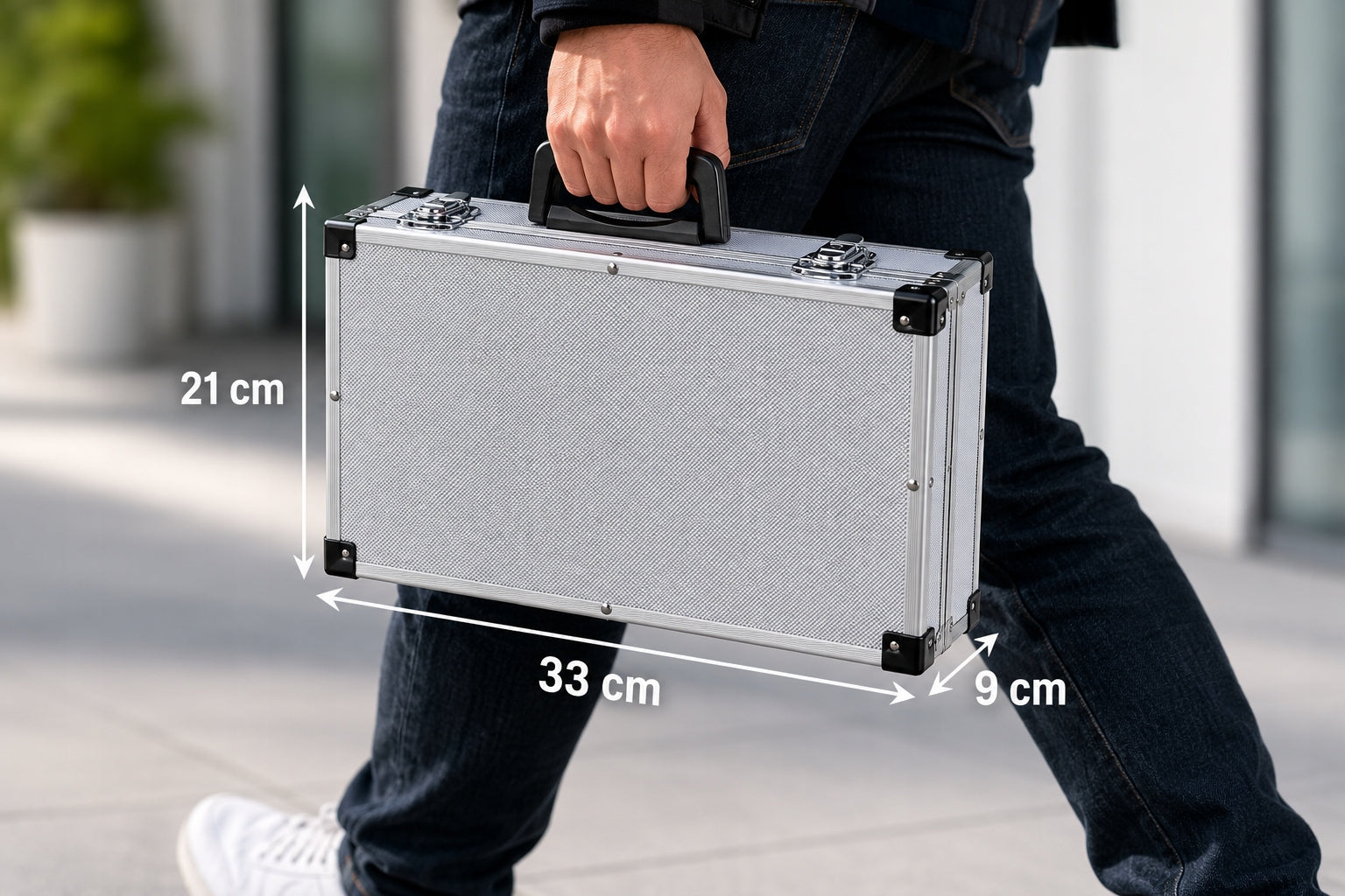 Small ALUMINUM SUITCASE Transport TOOL BOX for EQUIPMENT Cables Kind case