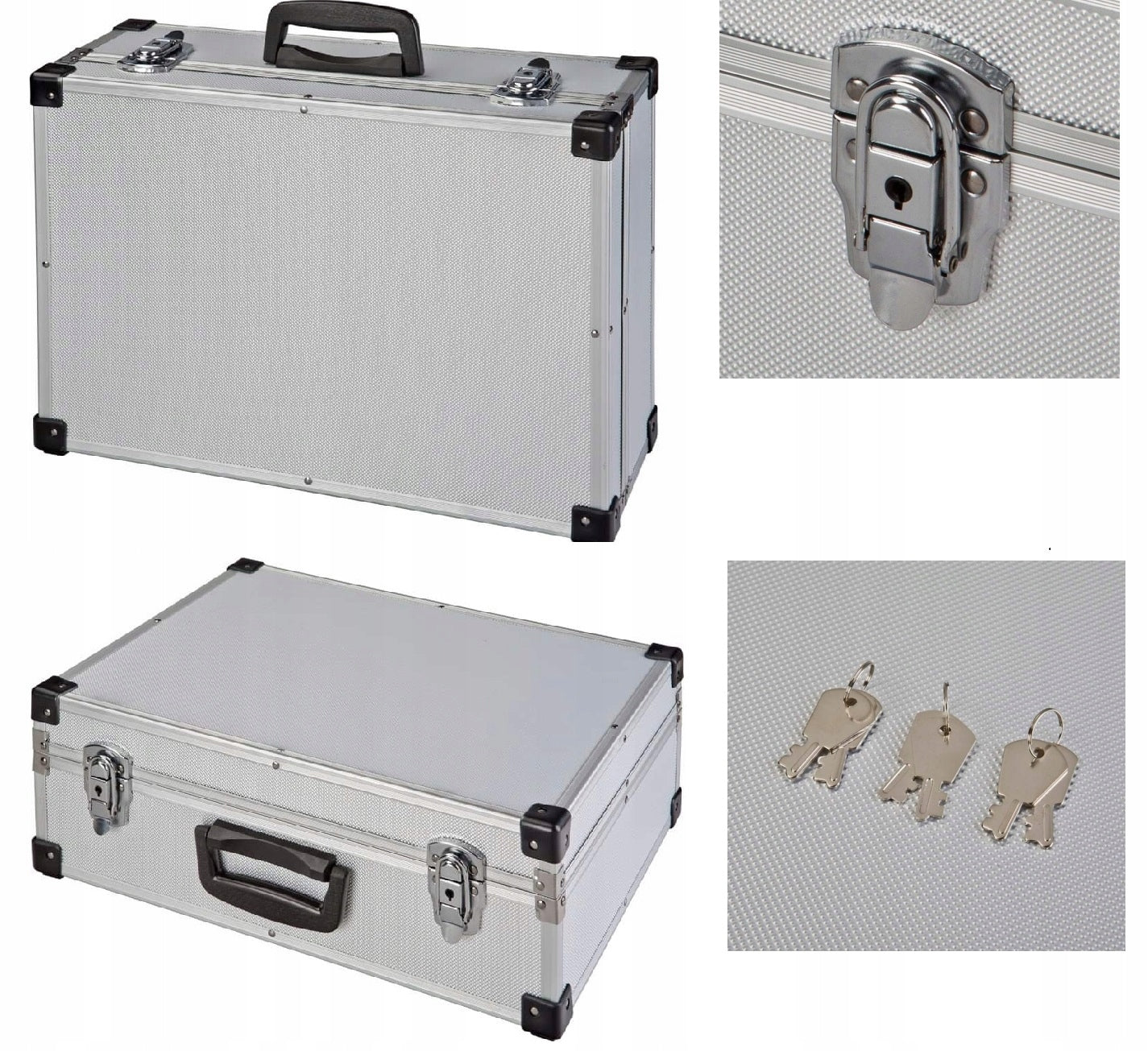 Small ALUMINUM SUITCASE Transport TOOL BOX for EQUIPMENT Cables Product width 21 cm