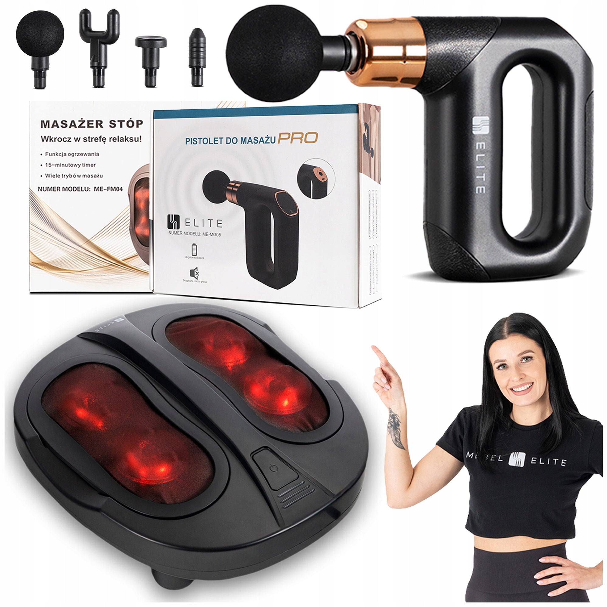 Small Back Body Massage Gun Set + Car Leg Foot Massager