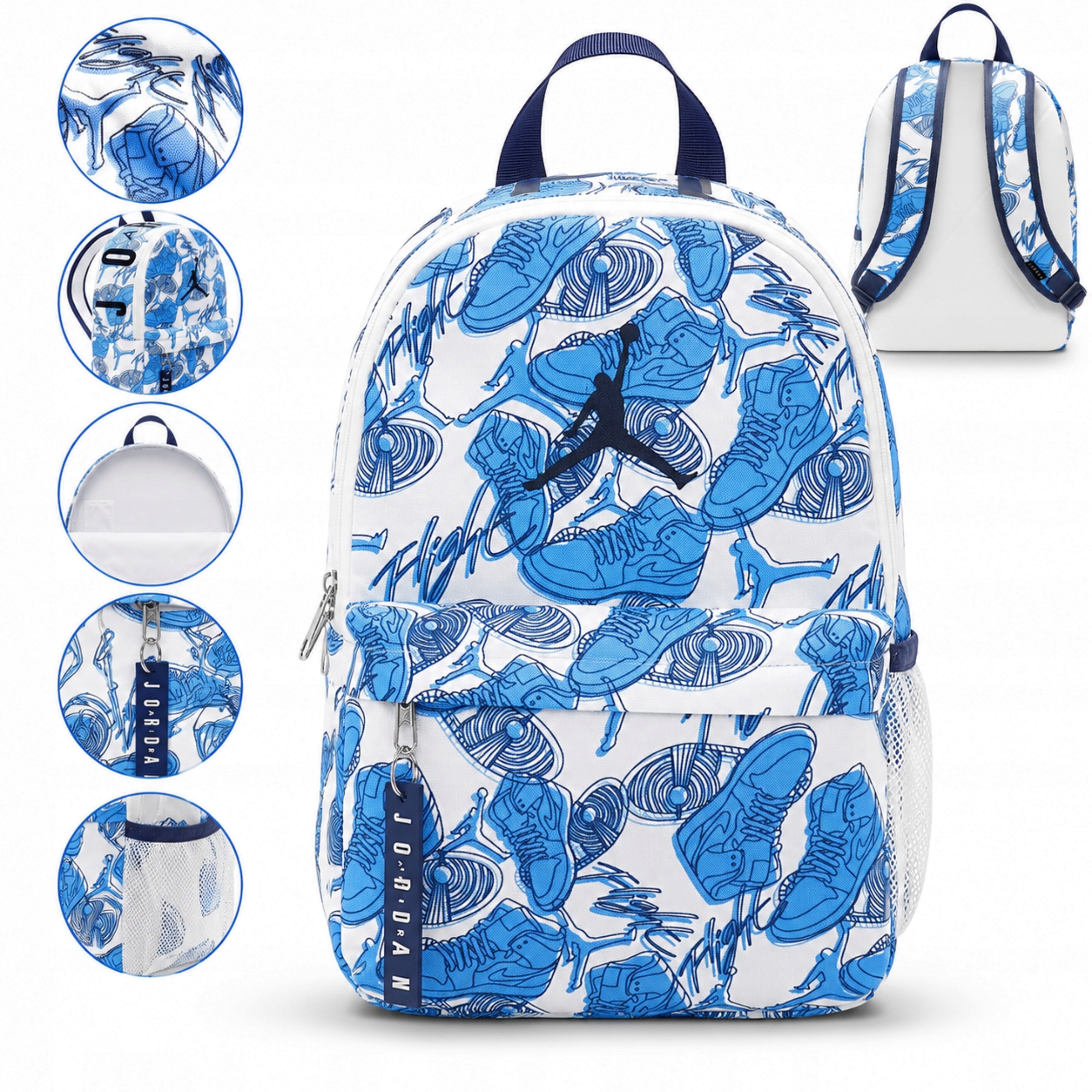Small Backpack Mini Jordan Blue and White for Children's Kindergarten 10l