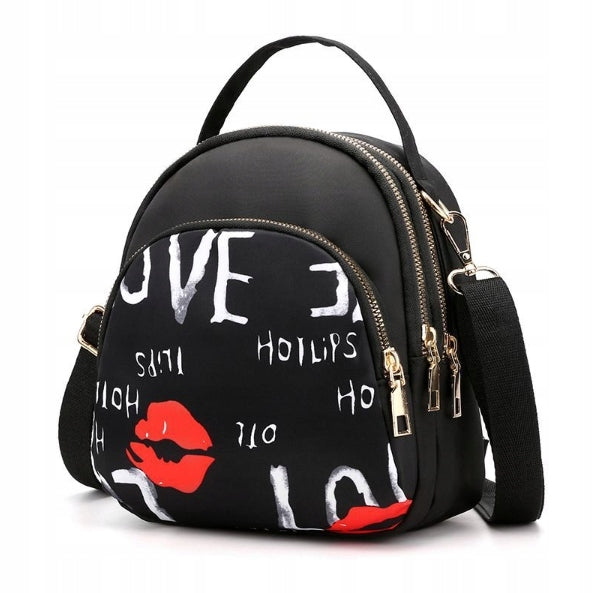 Small Backpack Women's Shoulder Bag 2in1 Black School City Backpack Packaging status original