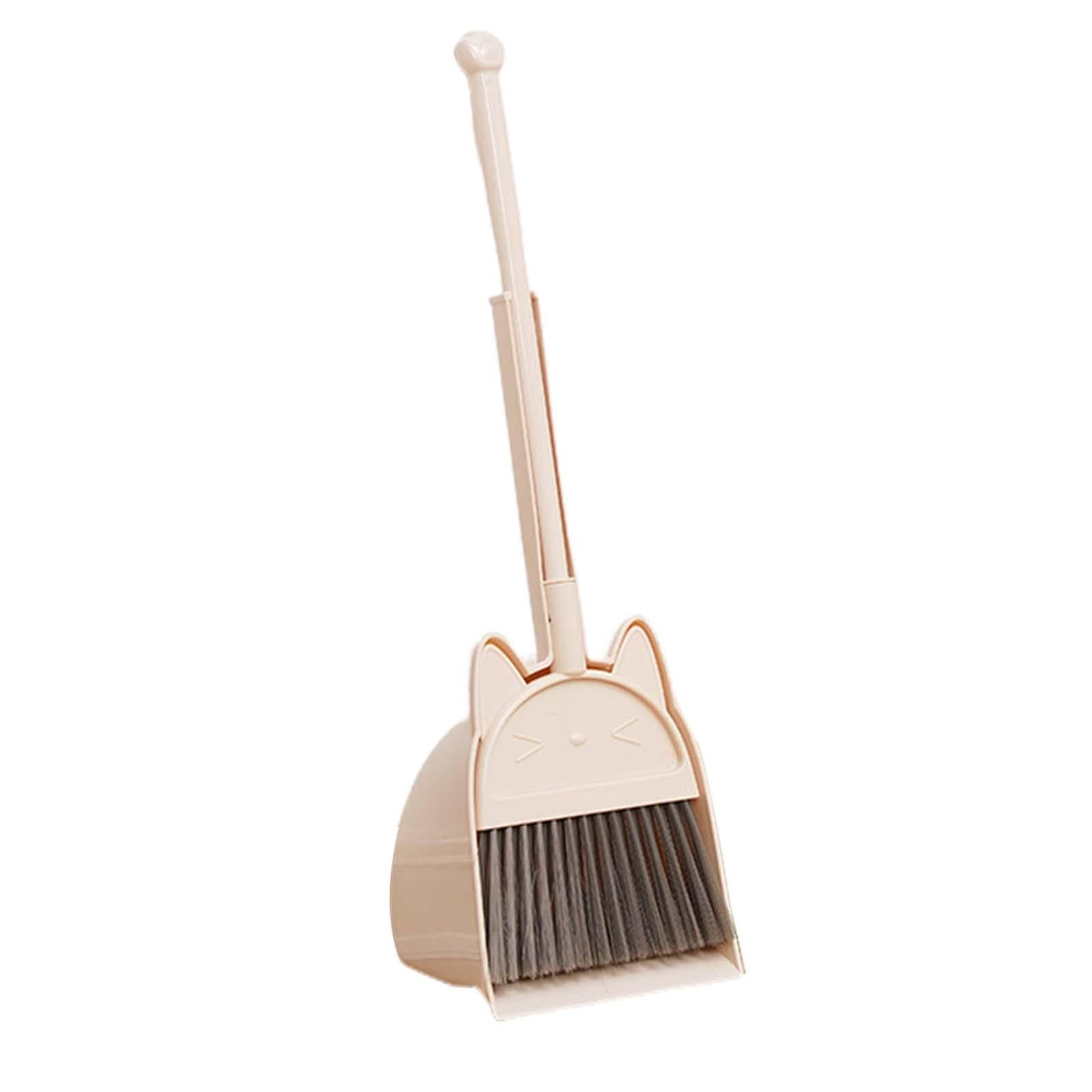 Small Broom and Dustpan Set Cleaning Toys Gift Children Light Yellow Packaging status original