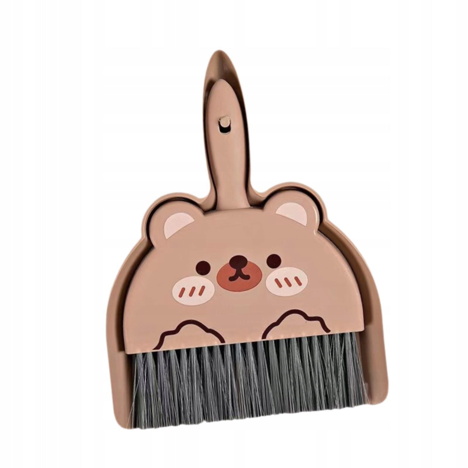 Small Broom and Dustpan Set Compact Cleaning Brush and Dustpan Brown