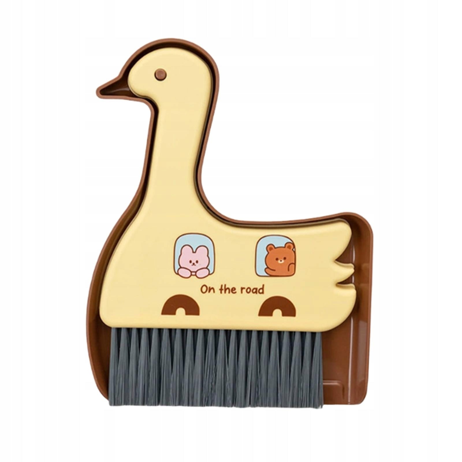 Small Broom and Dustpan Set Desktop Keyboard Sweep Broom Portable yellow