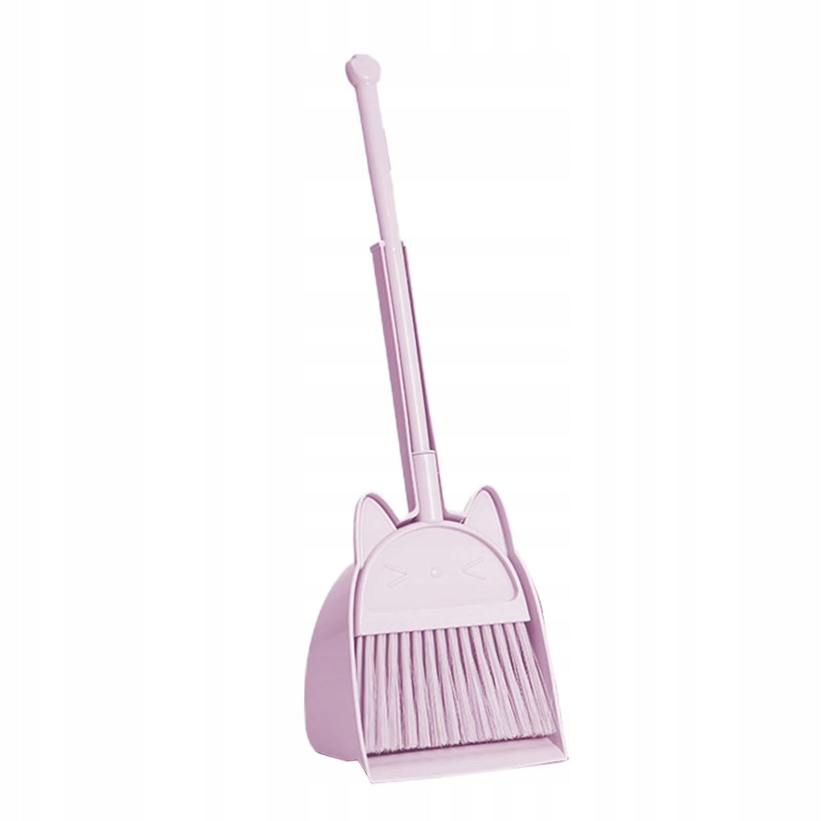 Small Broom and Dustpan Set Little Housekeeping Helper Set Pink Violet Brand no brand