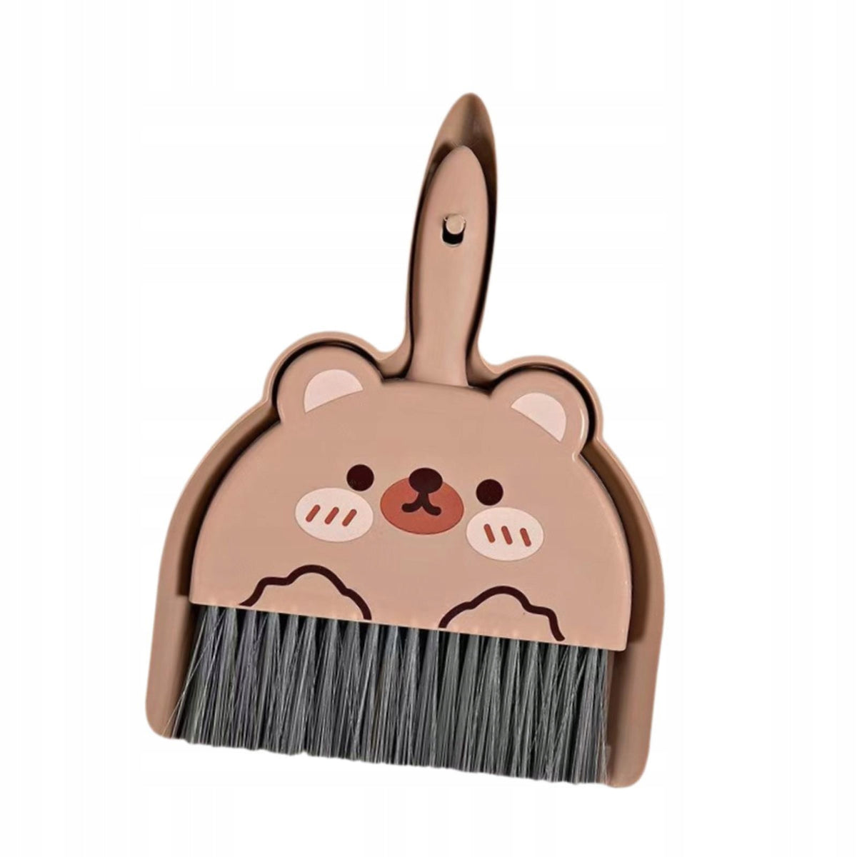 Small Broom and Dustpan Set Nesting Buckle Design Compact Cleaning Brown Packaging status no packaging