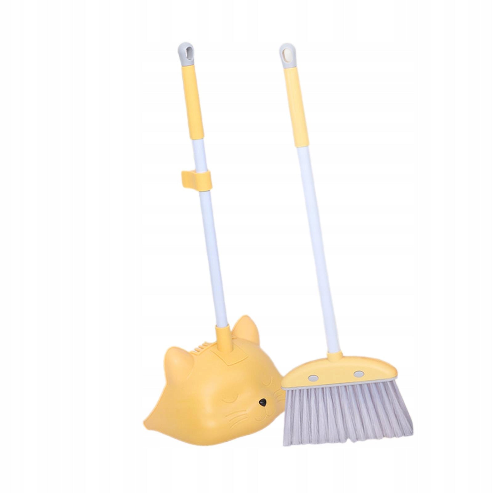 Small Broom and Dustpan Set Novelty Cleaning Toys Gift Light Yellow
