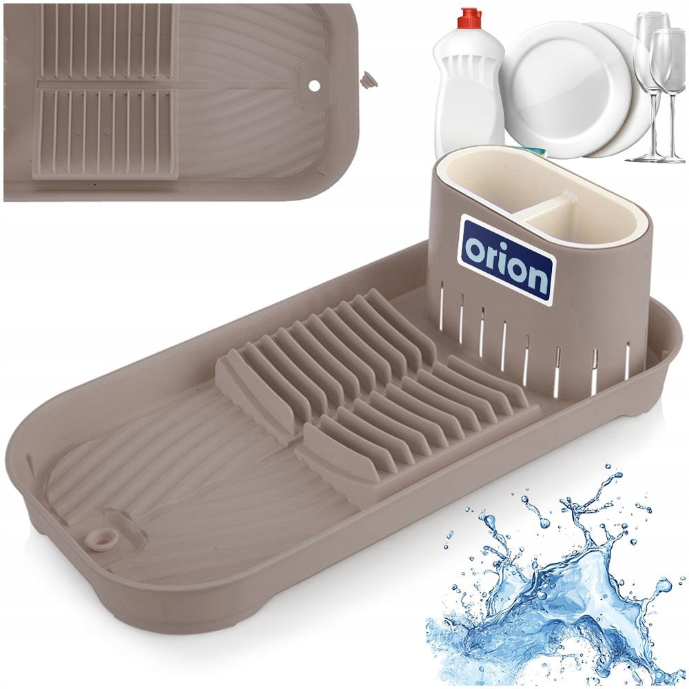 Small Dish Dryer Plates Cutlery Cups Narrow Plastic Brown