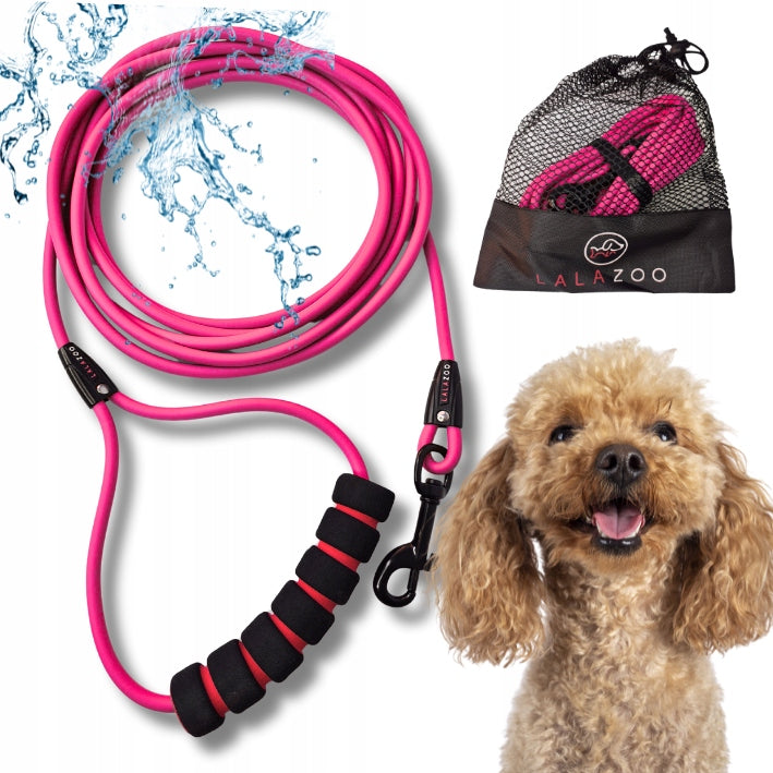 Small Dog LANYARD Waterproof Lightweight PVC Training Rope 3M BLAST Pink