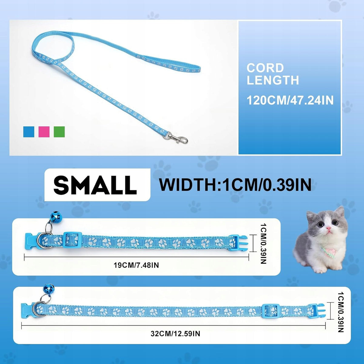 Small Dog Leash Lightweight Puppy Collar for Manufacturer code Bez marki