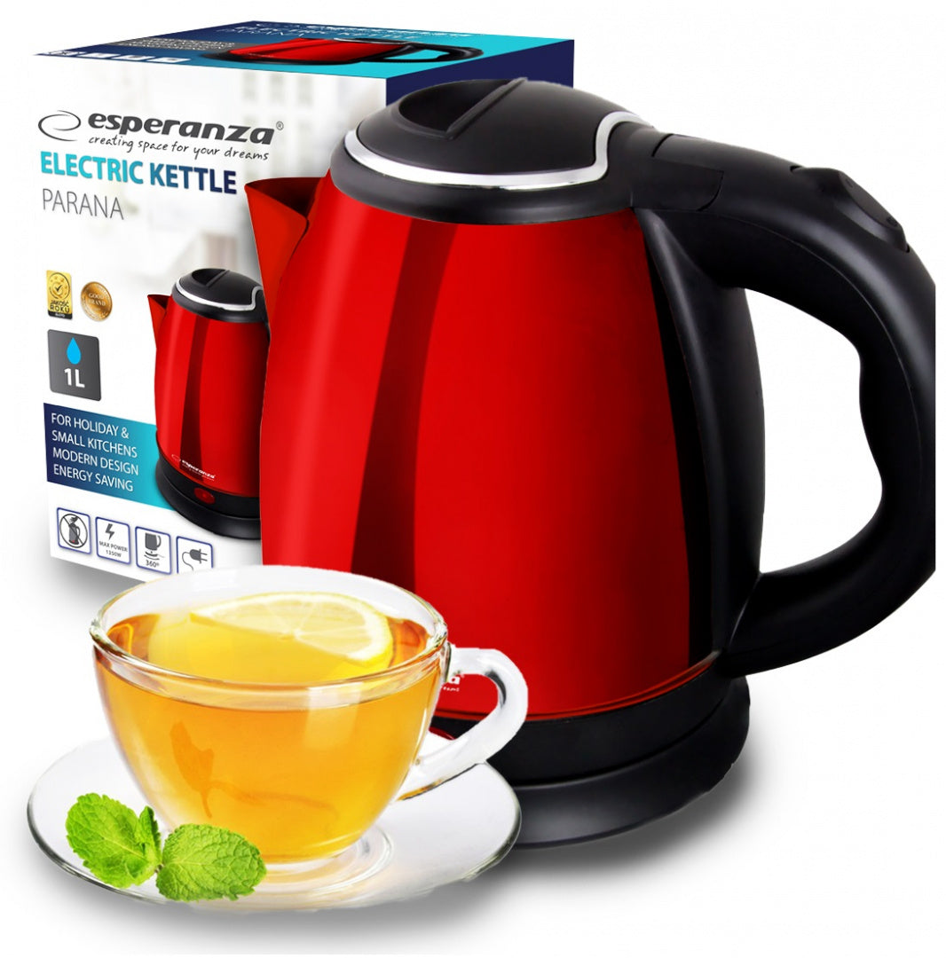 Small ELECTRIC KETTLE WIRELESS red 1L STEEL 1350W