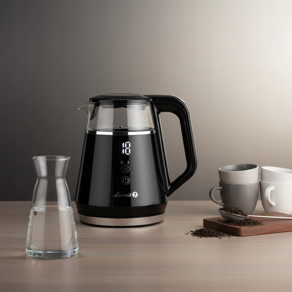 Small Electric Kettle Glass Memory Adjustable WK-2503 Compact 1l 1100W Model WK-2503