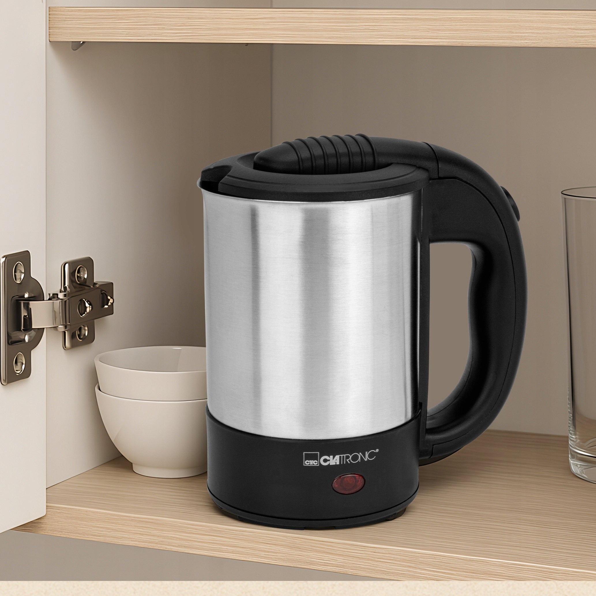 Small Kettle Electric Travel Portable Steel 0,5L 1000W Brand Clatronic
