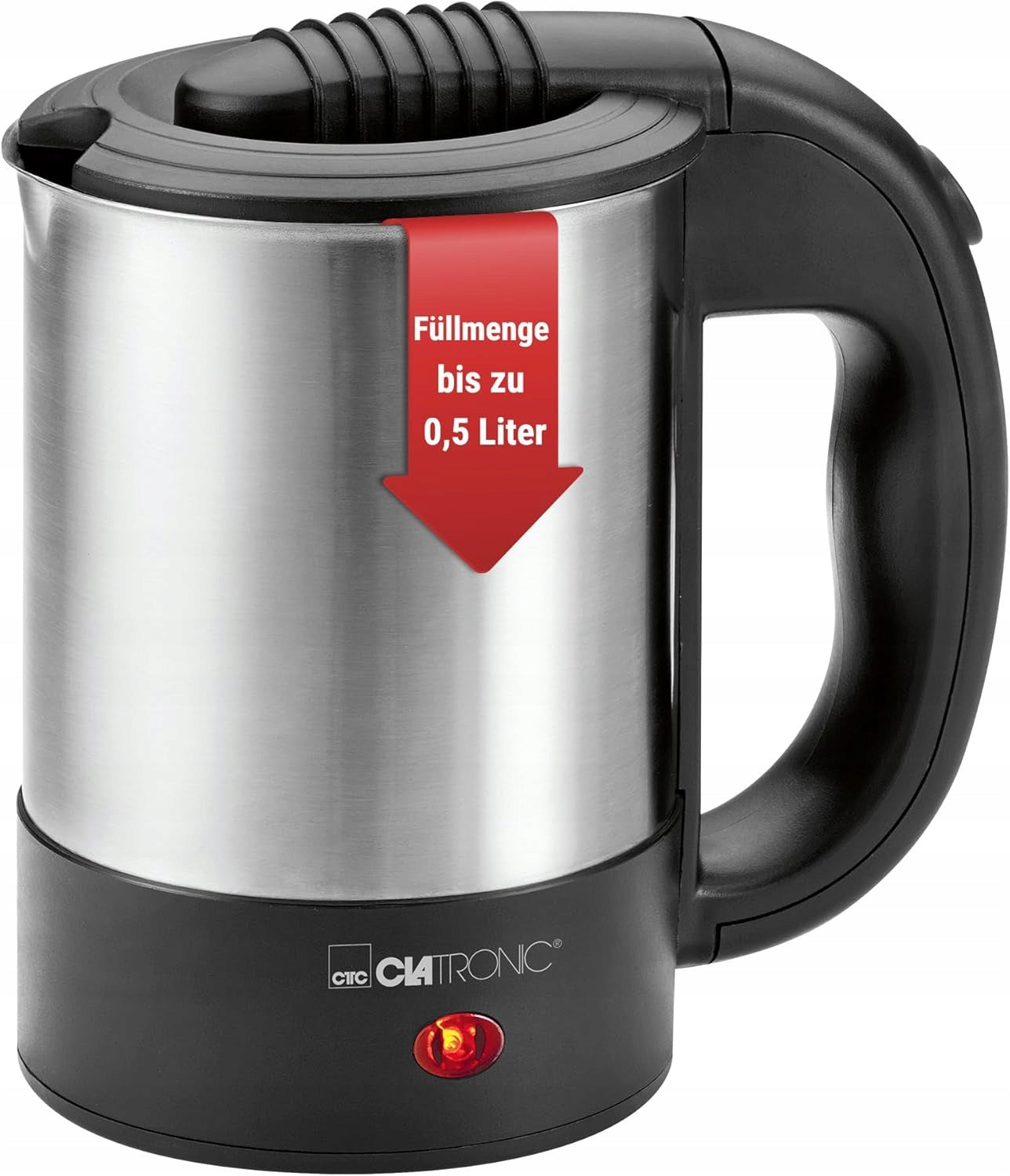 Small Kettle Electric Travel Portable Steel 0,5L 1000W Dominant color silver/gray