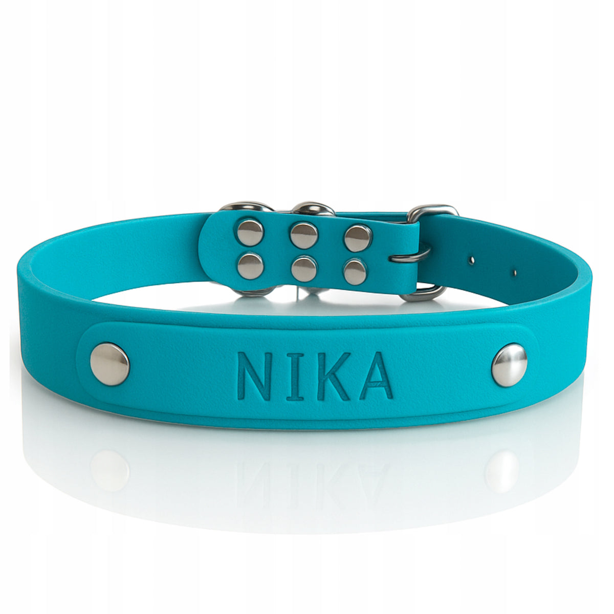 Small Large Dog Collar With Name Engraving Waterproof Blue XXS