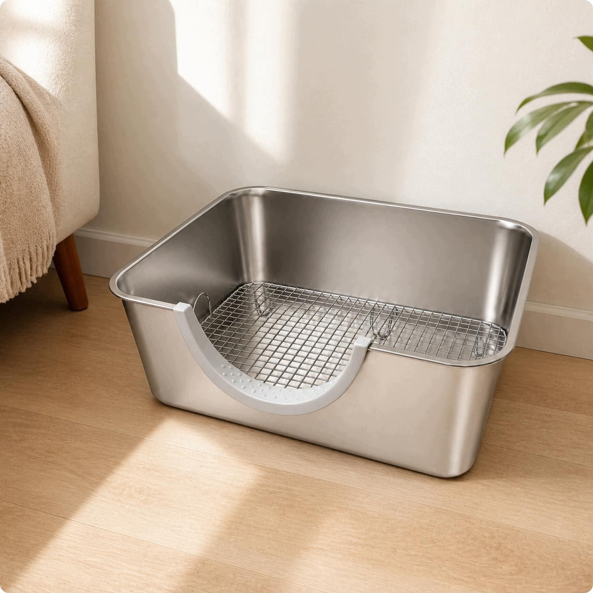 Small Pet Waste Pan with Removable Grid for Cage Toilet All IN One Rabbit