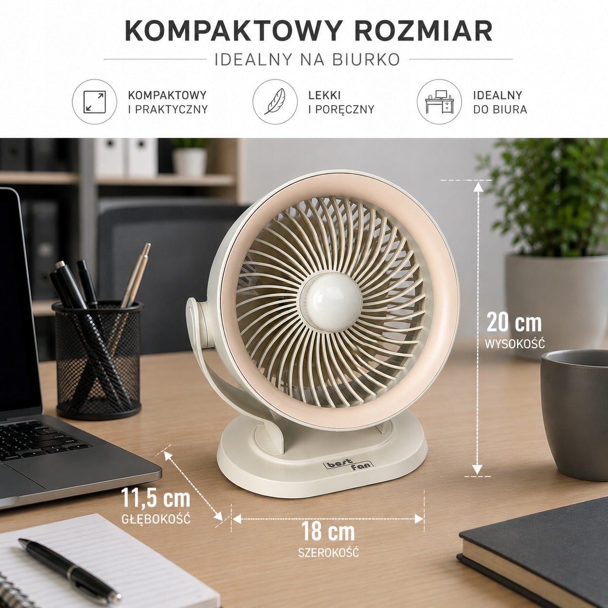 Small Powerful Fan Desk Fan, Rechargeable Battery, 15cm| Maestro BT-003 Packaging status original
