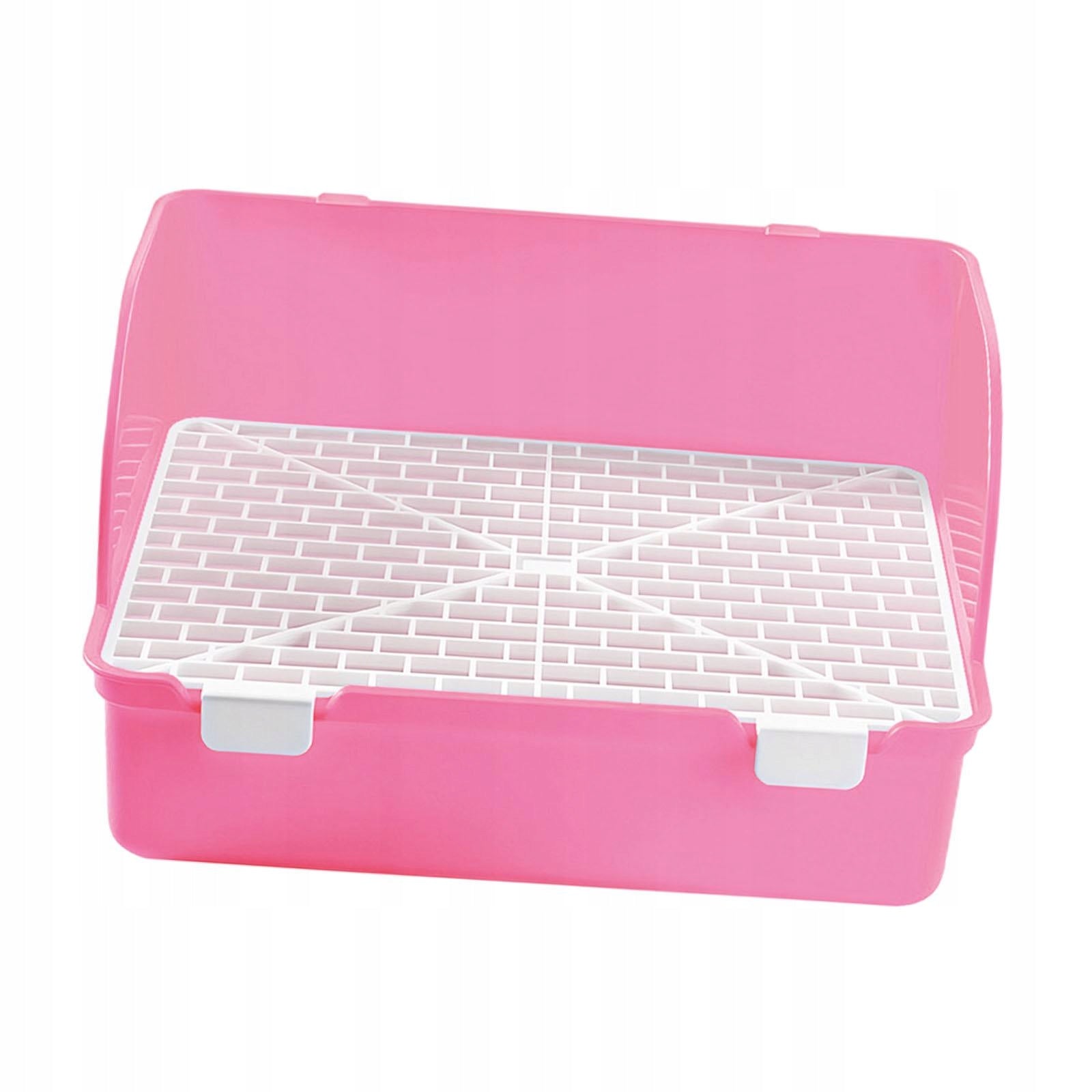 Small Rabbit Litter Box Square Cage Box Potty Trainer Bunny Potty Pink Kind litter box filters