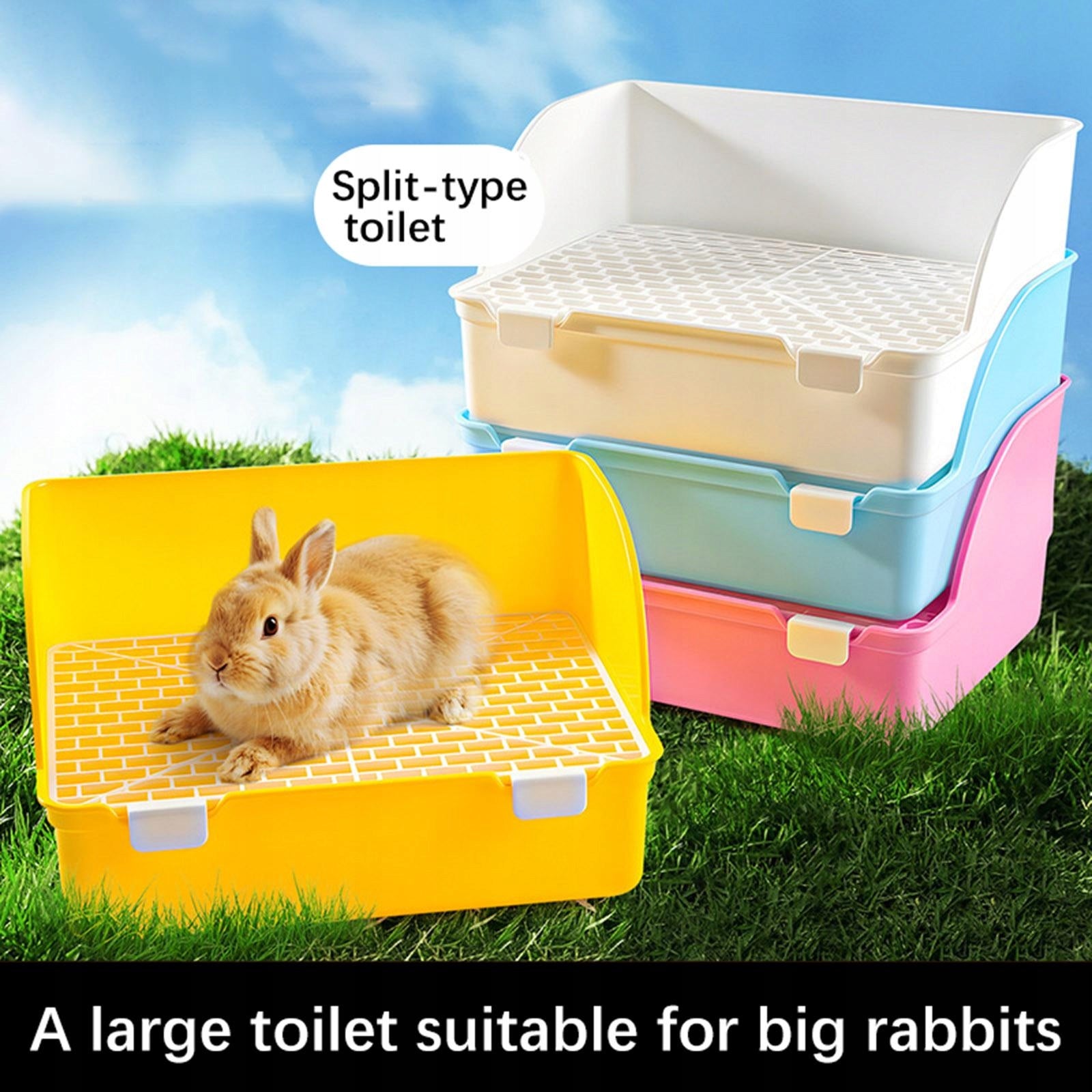 Small Rabbit Litter Box Square Cage Box Potty Trainer Bunny Potty Pink Trade name as described