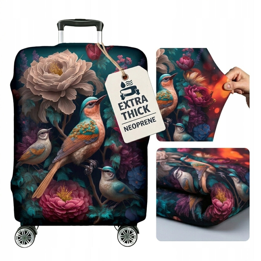 Small Suitcase Cover Thick Protective Pouch Luggage S Print Full Birds
