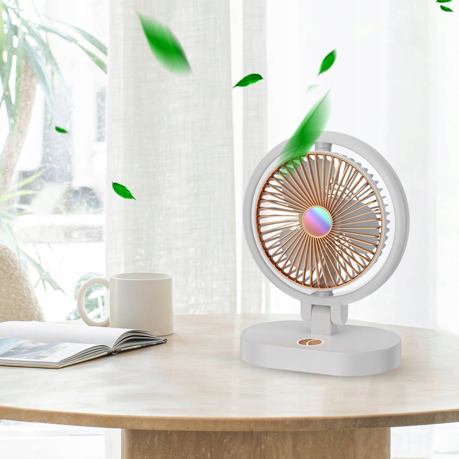 Small Table Fan USB Portable with Night Lights Type air conditioner
