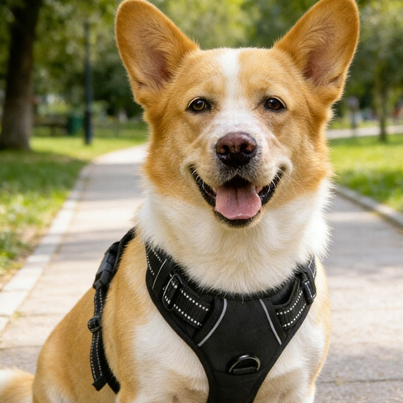Small dog HARNESS PRESSURE-FREE black S 34-63cm Kind walking harness