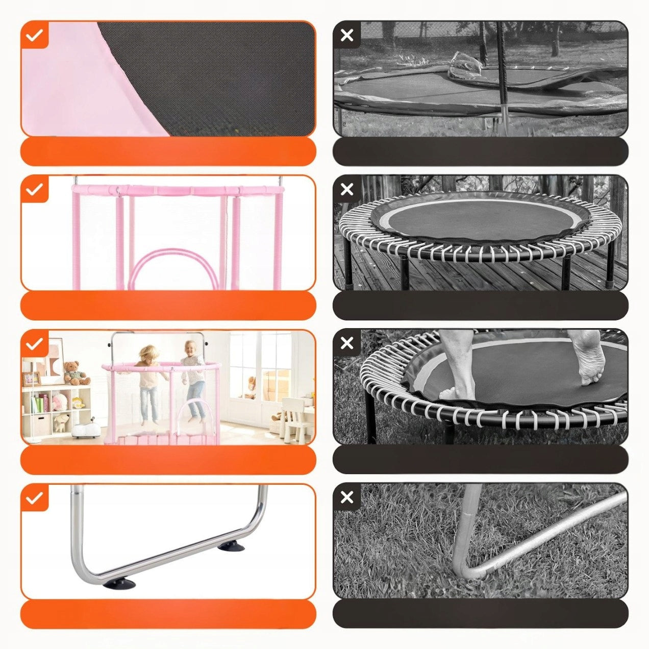 Small house trampoline for children for home and garden with net pink 147 cm Max. weight load 120 kg