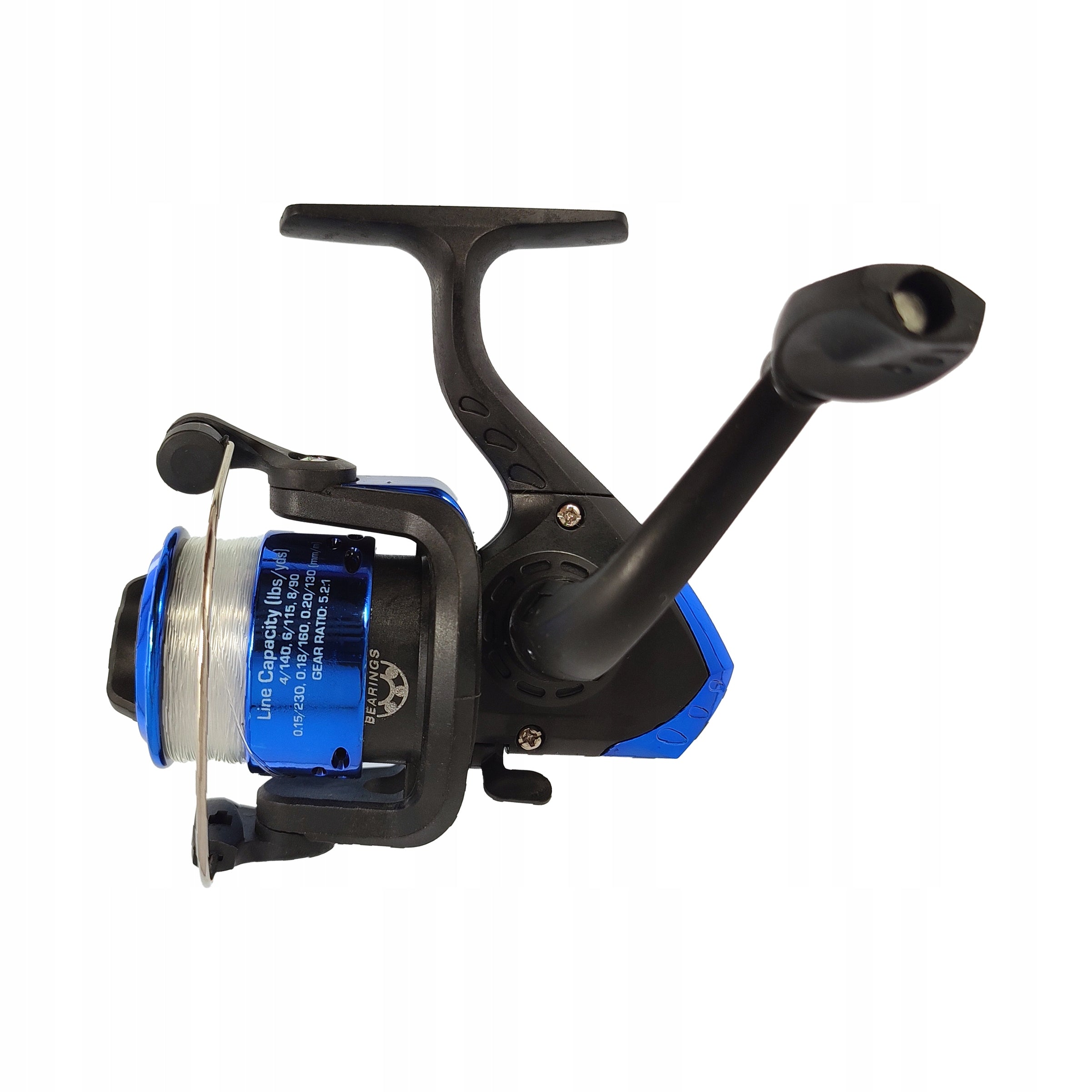 Small reel 5.2:1 with fishing line light universal Model kołowrotek